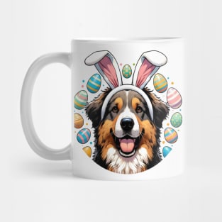 Mountain Cur Enjoys Easter with Bunny Ears Fun Mug